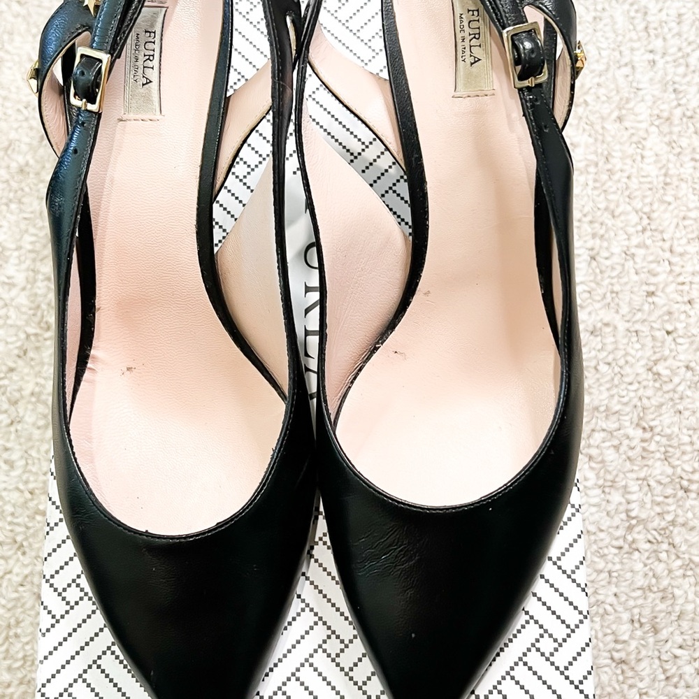 Furla Women's Black Slingback Heels